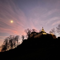 Michaelsberg Abbey at dusk